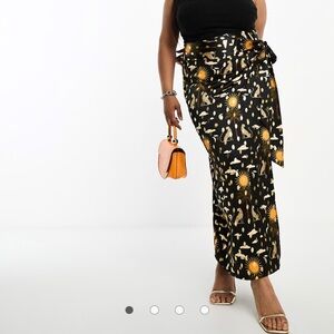 Never Fully Dressed Running Wild Jaspre wrap skirt in gold & black